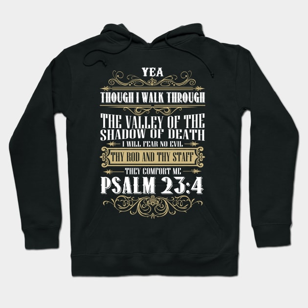 I will Fear No Evil Christian Psalm 23:4 Gift Hoodie by Merchweaver